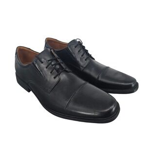 Clarks Tilden Cap Men's Black Leather Oxford Dress Shoes Size 11M NIB